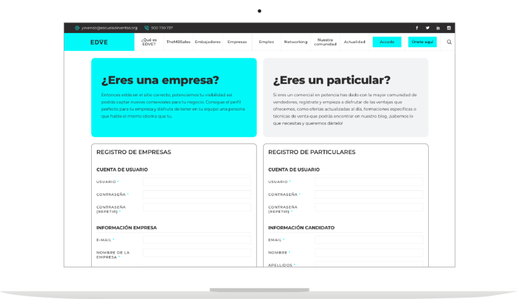 Web Portal Escuela de Ventas