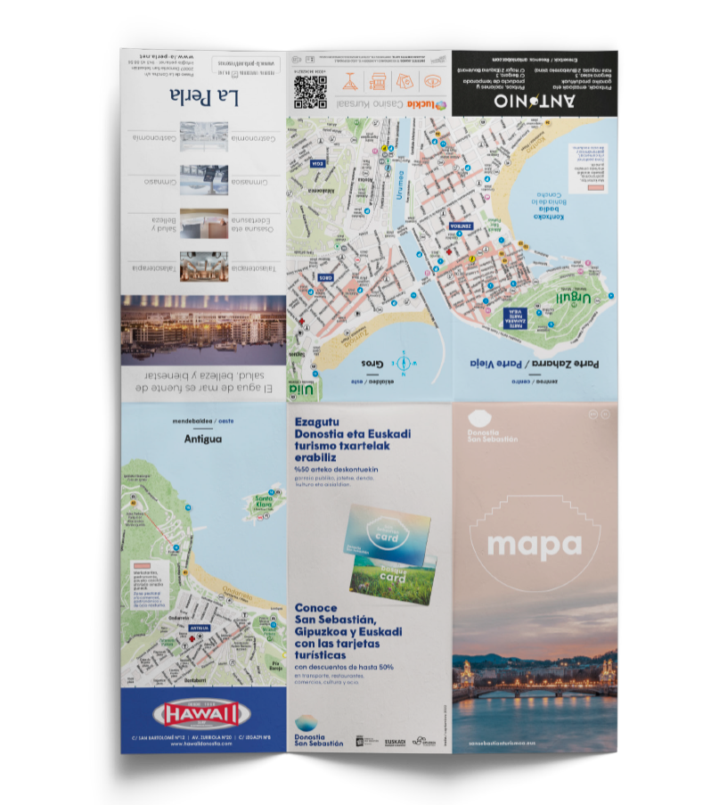 diseño editorial mapa turístico de Donostia