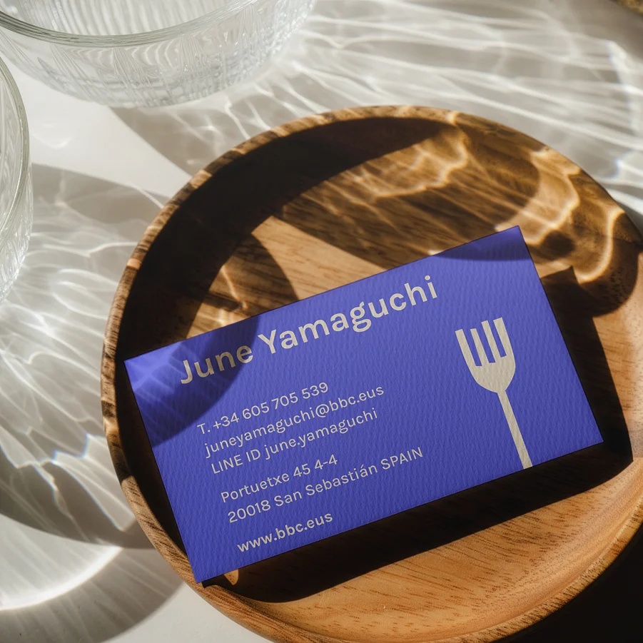 Diseño de tarjeta de visita para Basque Bishoku Club (BBC)