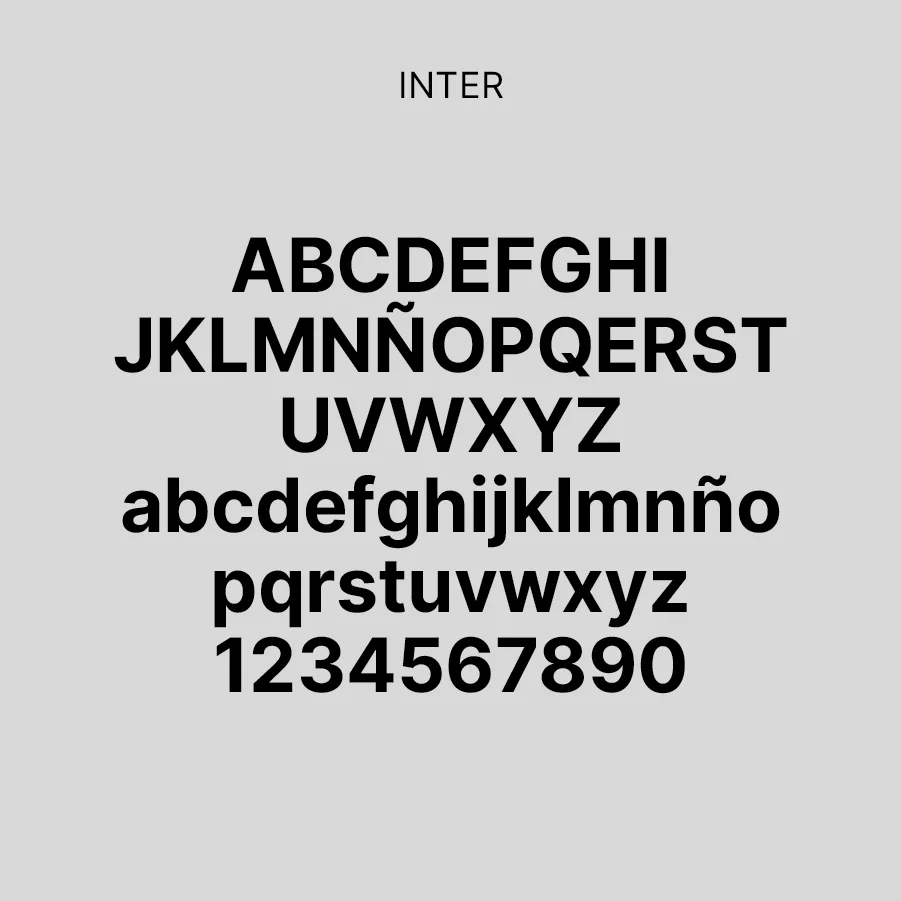 Aplicación de la tipografía Inter para Garua