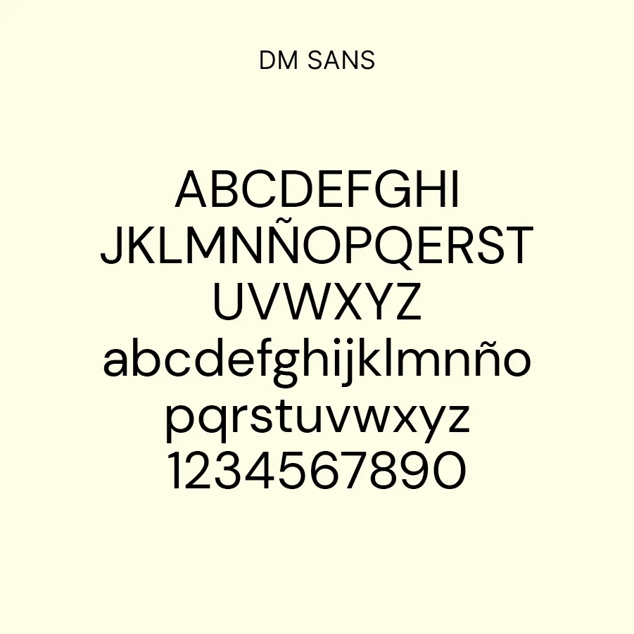 Aplicación de la tipografía DM Sans para Garua