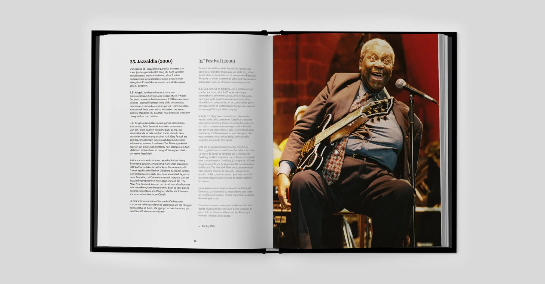 Libro diseñado para proyecto editorial de Jazzaldia 50