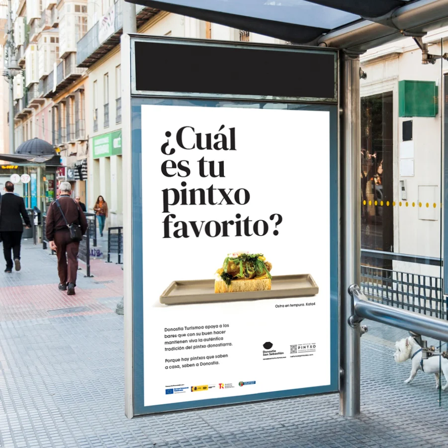 cartel campaña de publicidad pintxo donostiarra