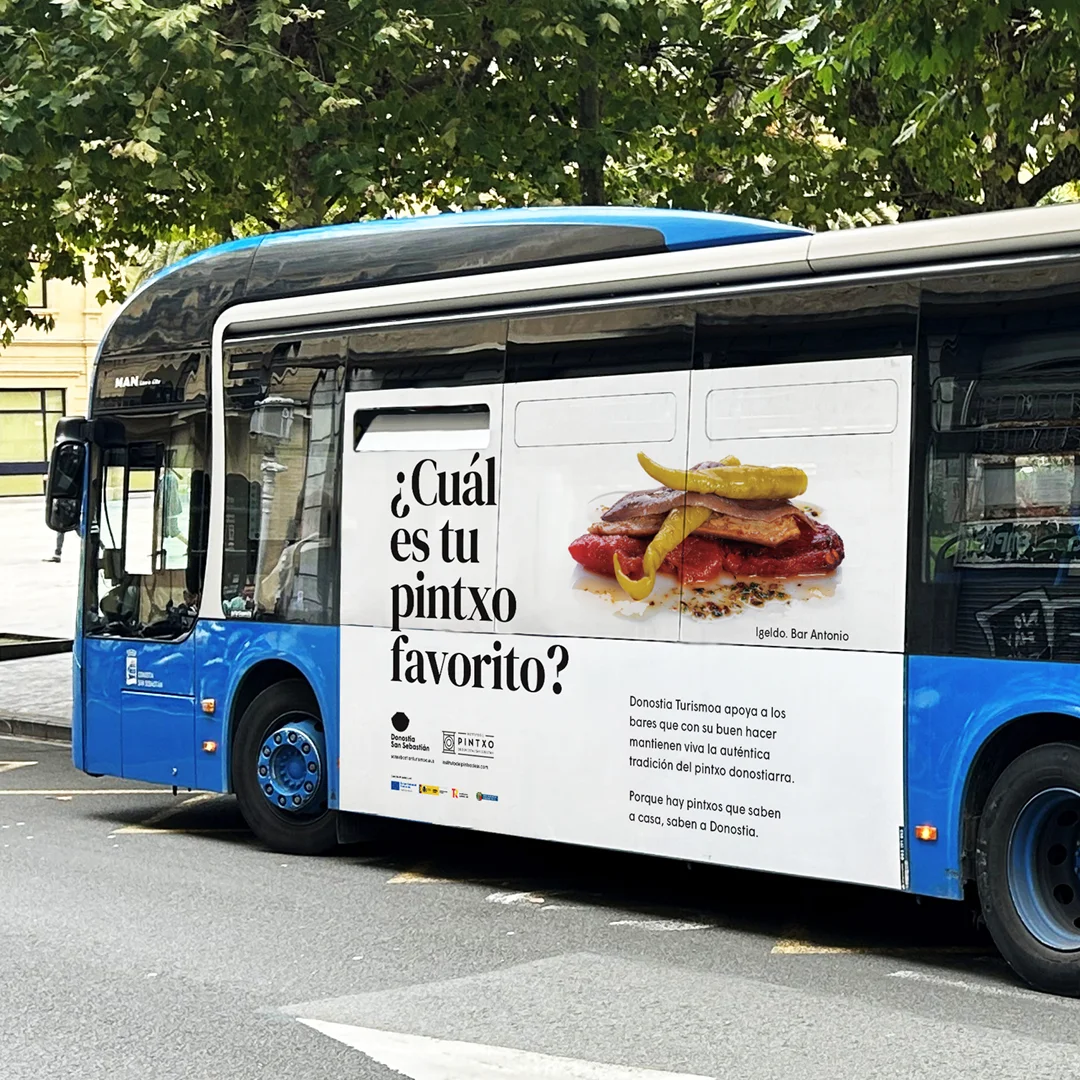 autobus campaña de publicidad pintxo donostiarra